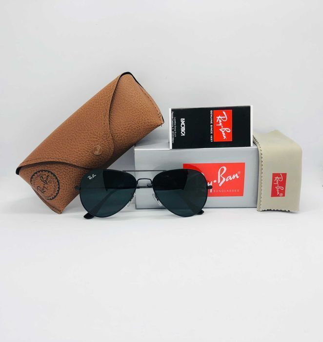 Солнцезащитные очки Ray Ban Aviator Large Metal 3025 Black 58мм стекло