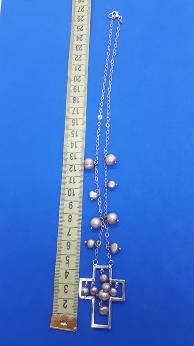 Колье серебро 925пр., жемчуг.