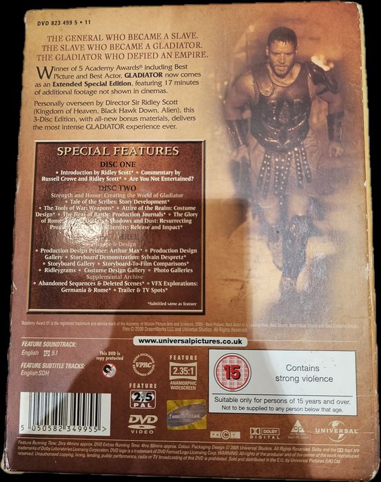 Gladiator dvd 3 płyty wydanie kolekcjonerskie