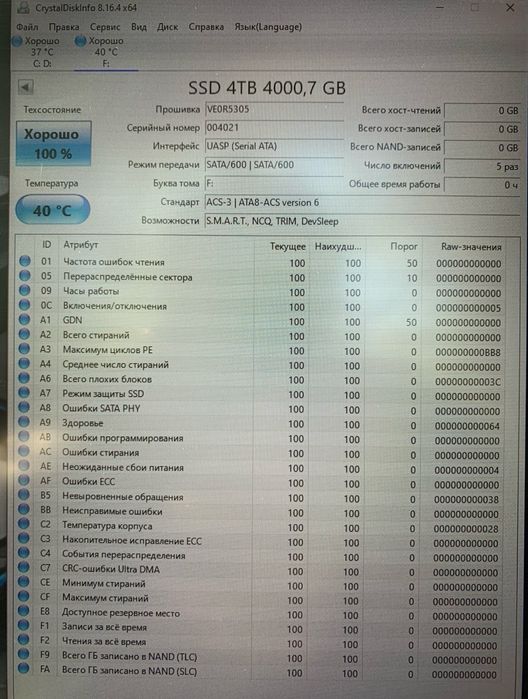 SSD 2.5 Sata3 WO BLUE 4tb Новий