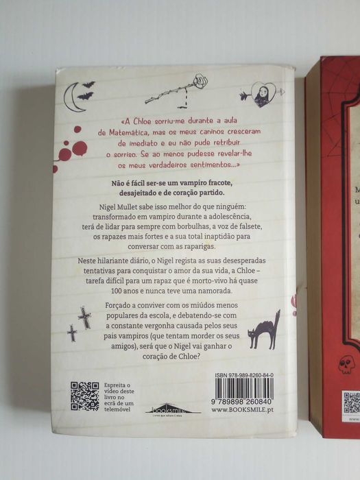 Livros "O Diário de um Vampiro Banana", de Tim Collins, vols. 1 e 2