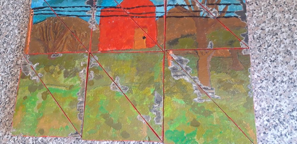 Conjunto de Triângulos Geométricos Pintados