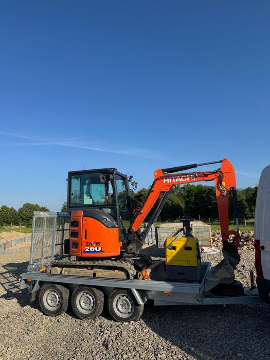 Minikoparka na wynajem, wypożyczenie, usługi minikoparką 2,7t Hitachi