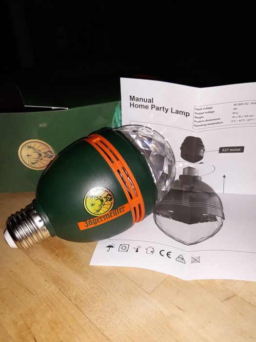 Jagermeister na Prezent Diodowa disco żarówka Kula obrotowa