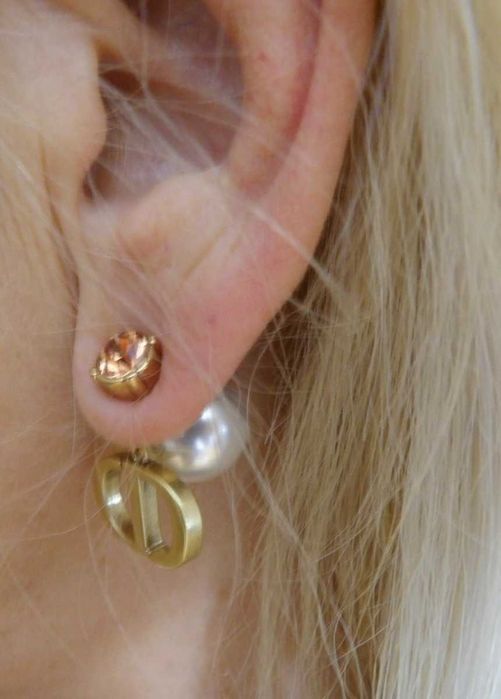 Perła, zawieszka, kryształ-kolczyki Dior