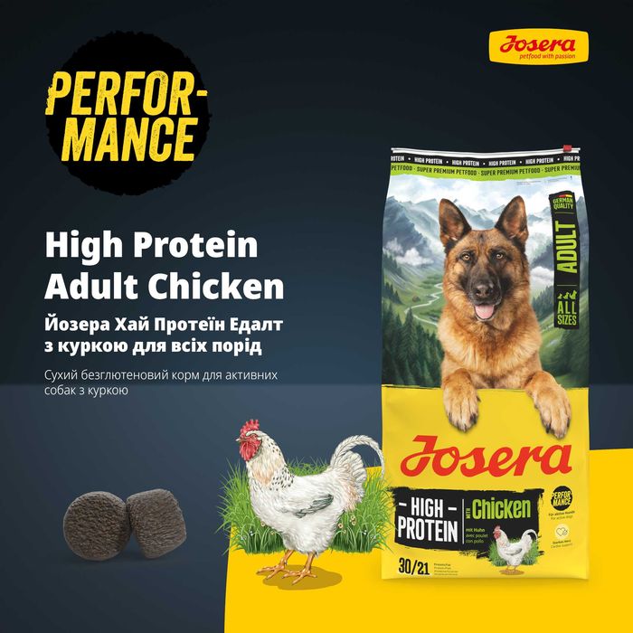JOSERA High Protein Chicken (High Energy) 12,5кг Для спортивних собак