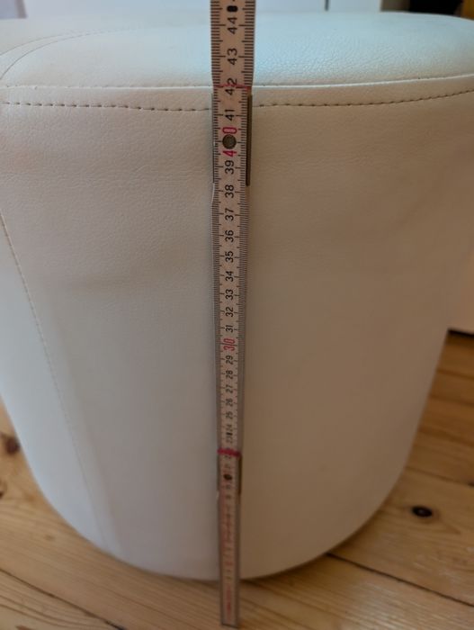 Pufa miękka biała okrągła