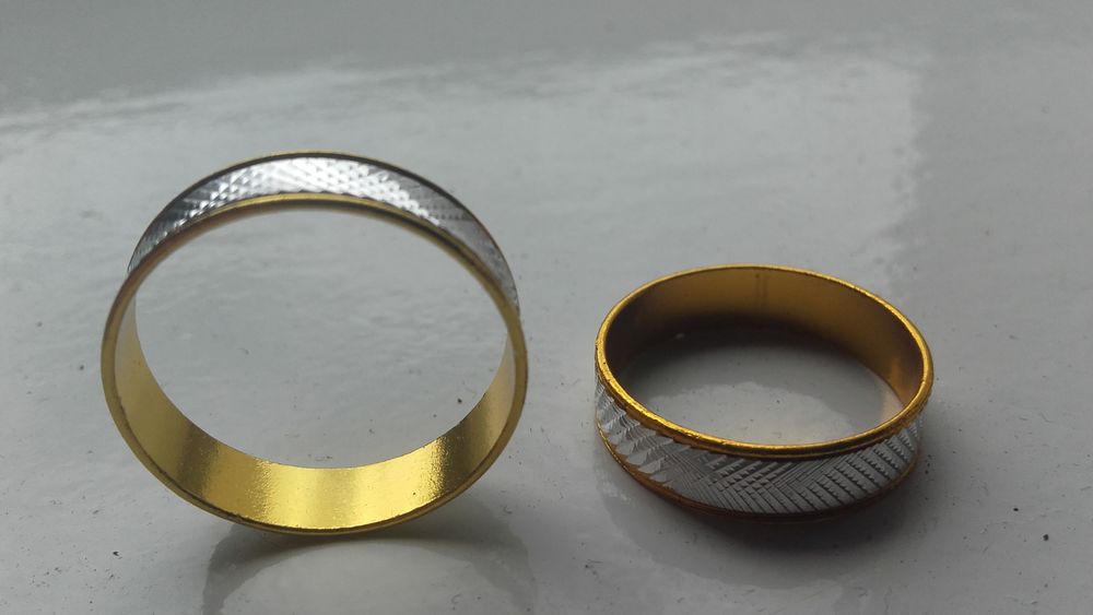 Komplet obrączek ślubnych pierścionki złoto-srebrne biżuteria dla par