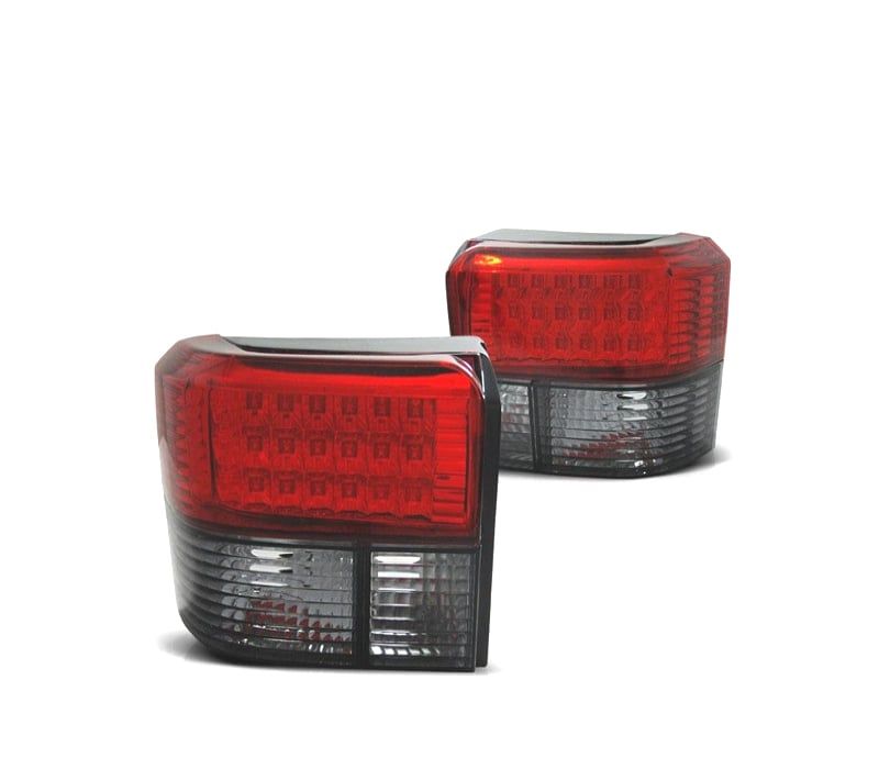 FAROLINS TRASEIROS LED VOLKSWAGEN VW T4 TRANSPORTER CARAVELLE 90-03 VERMELHO ESCURECIDO