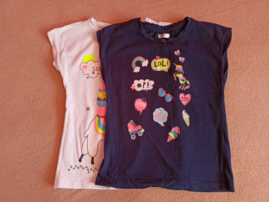 T-shirty koszulki z krótkim rękawem rozm. 122 komplet jak nowe