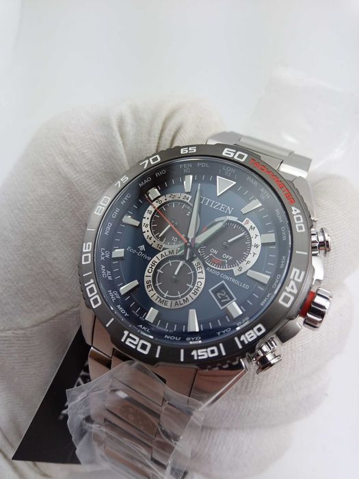 Японские часы Citizen CB5034-58L радиосигнал, вечник, сапфир, тахиметр
