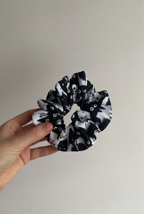 Scrunchie gumka do wlosow w koty kotki