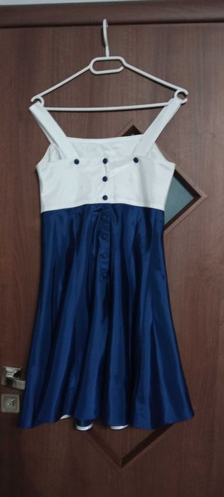 Sukienka,granatowo biała