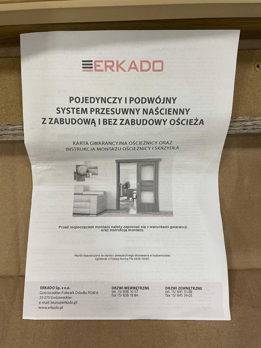 Drzwi pokojowe PRZESUWNE Erkado model Petunia 4, dąb greko, rozm. 80