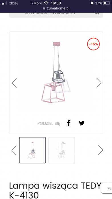 Lampa wisząca Kaja Tedy K41-30 nowa