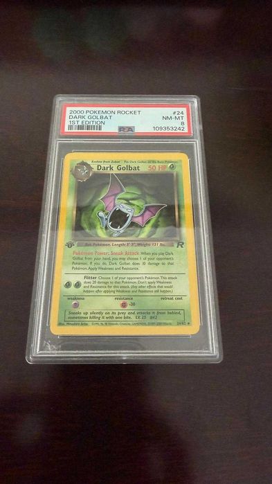 Pokémon TCG Dark Golbat 1st Edition Team Rocket #24 - PSA 8 NM-MT
