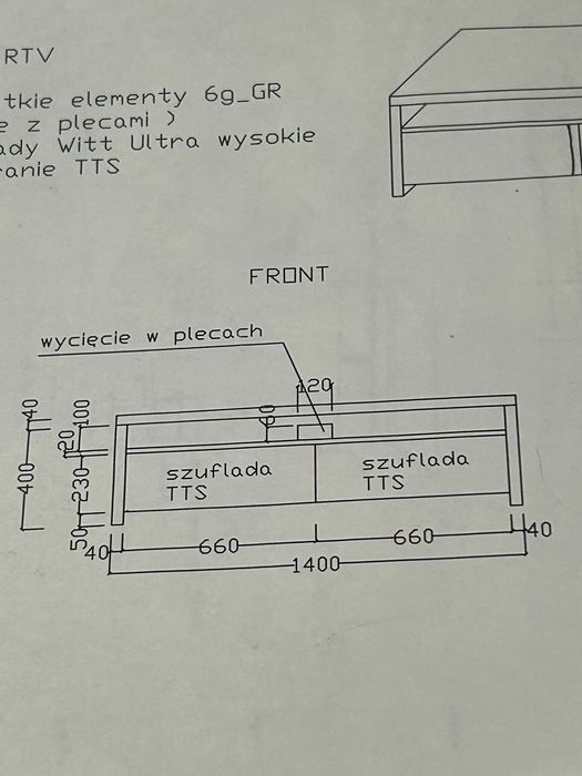 sprzedam szafkę  RTV 140 cm