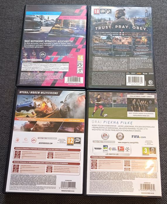 Gry komputerowe PC DVD bdb 4szt