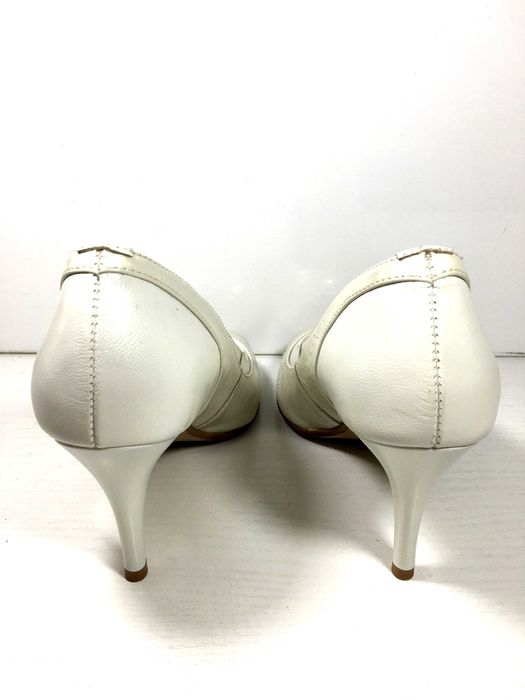 Damskie Beżowe Czółenka Skórzane Szpilka Wolny palec 35