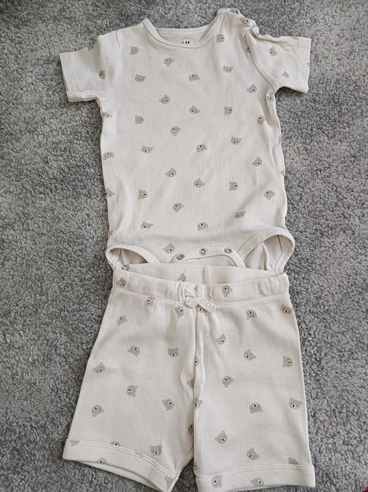 Komplet prążek 86 H&M body i legginsy