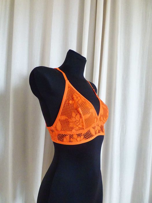 Pomarańczowy stanik koronkowy Undiz