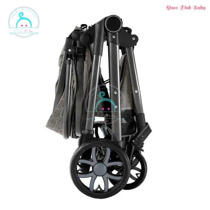 Carrinho bebé 3 em 1 PinkBaby Magic Gold - Base Isofix - Cinza Escuro