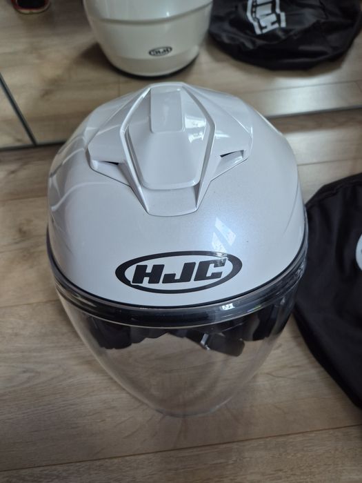 Kask motocyklowy HJC jak nowy (55–56 cm) – jak nowy, biały perłowy