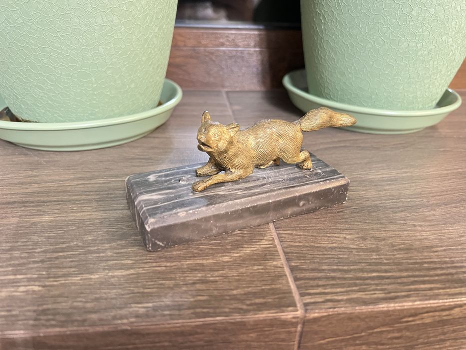 Антикваріант | Статуетка лисиця з бронзи 19 ст | Статуетка | Бронза