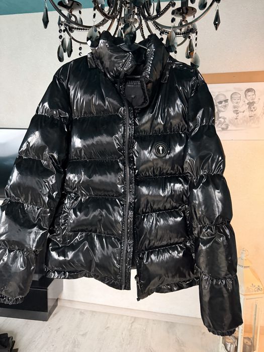 Czarna, błyszcząca kurtka puchowa Trapstar – unisex