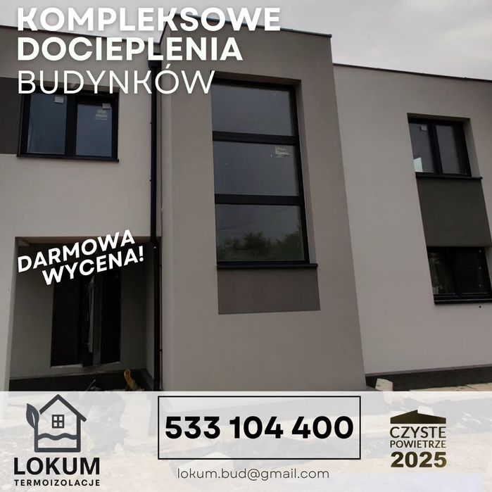 Docieplenia budynków, elewacje,ocieplenia, tynki,  audyt termin 2026