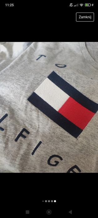 Szary klasyczny t-shirt bawełniany Tommy Hilfiger M