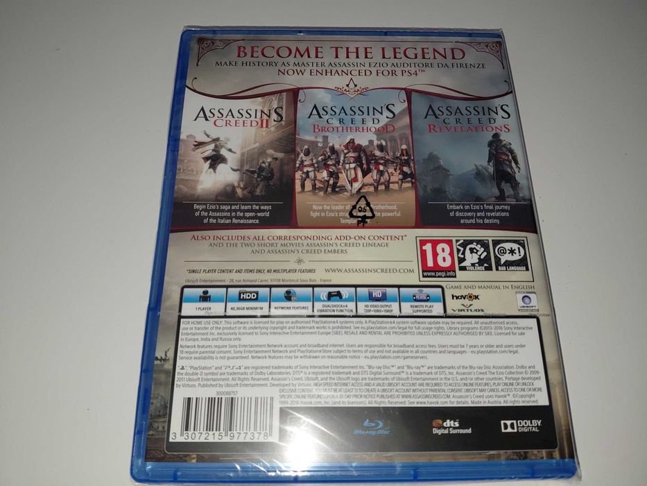 ps4 Assassins Creed The Ezio Collection PL 3 gry UNIKAT nowa!