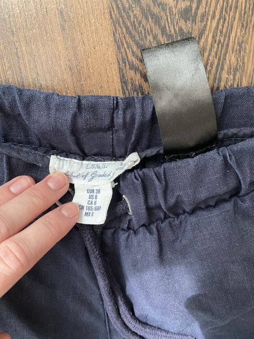 Чоловічі льняні штани брюки темно сині H&M
