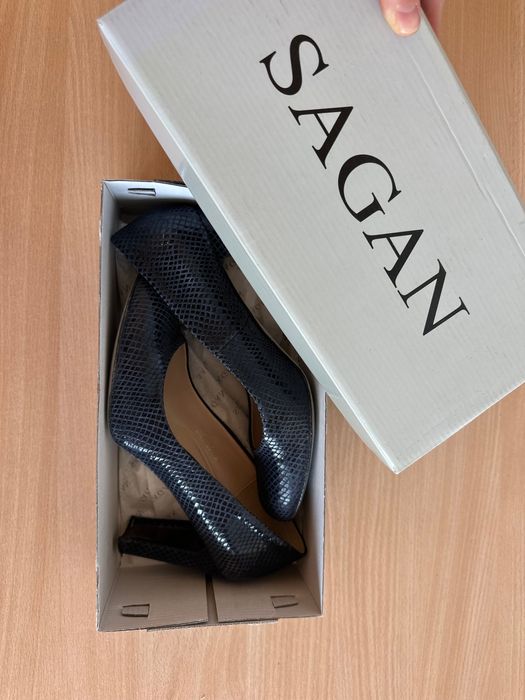 Eleganckie buty damskie SAGAN skóra jaszczurki