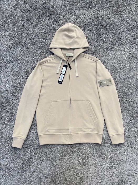 Зіп Худі Stone Island | Бежева Зіпка Стон Айленд | Кофта Стонік Ісланд