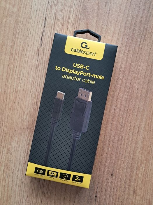 Kabel Usb-C na Display Port adapter 2 metry.  Nowy.