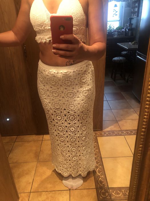 Top i spódnica szydełko