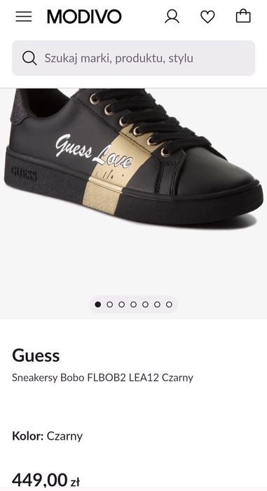 Czarne trampki Guess rozmiar 35