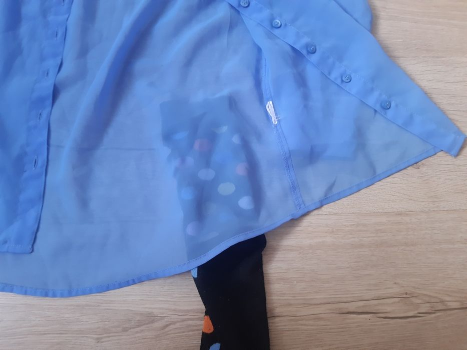 Koszula błękitna niebieska 134 dziewczynki