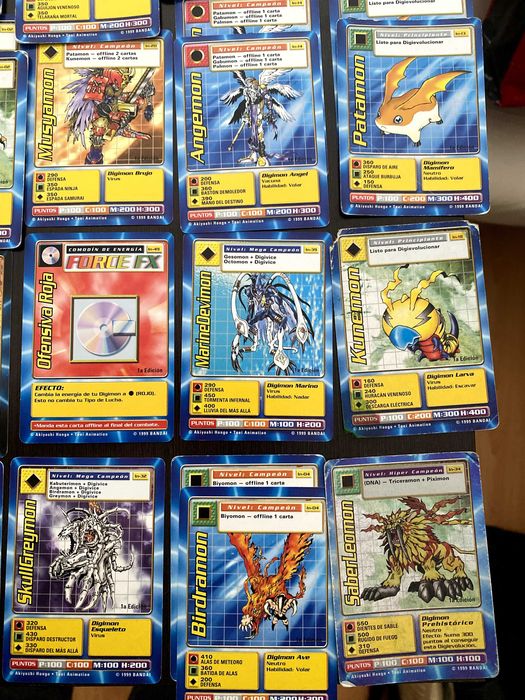 70 Cartas Digimon Antigas | Espanhol | 1999 Bandai