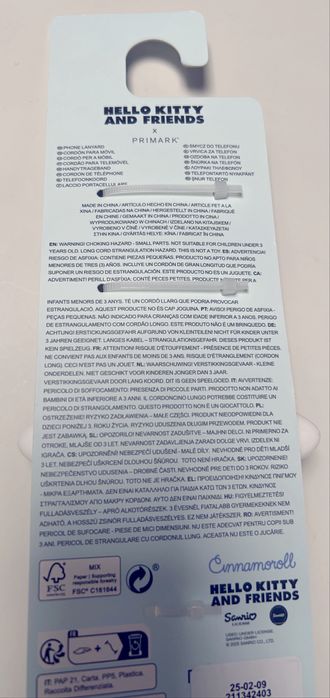 Fita para telemóvel da Cinnamoroll/Hello Kitty