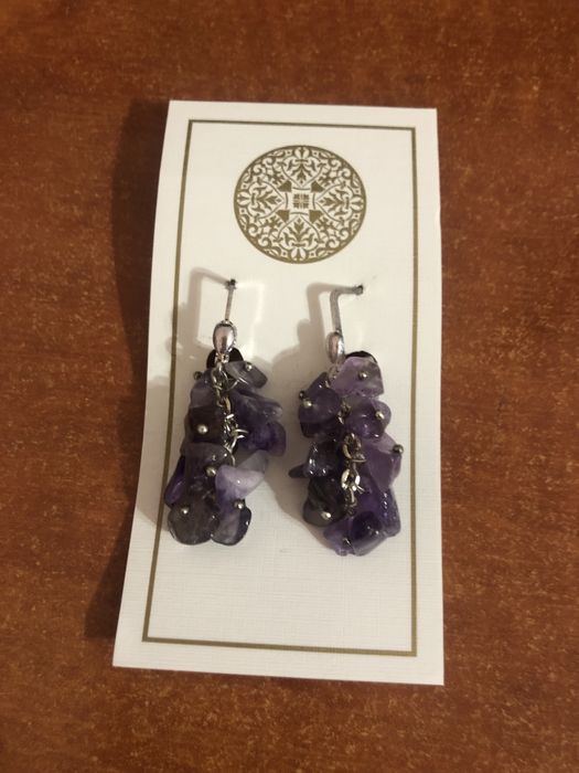 Серьги с аметистом бижутерия