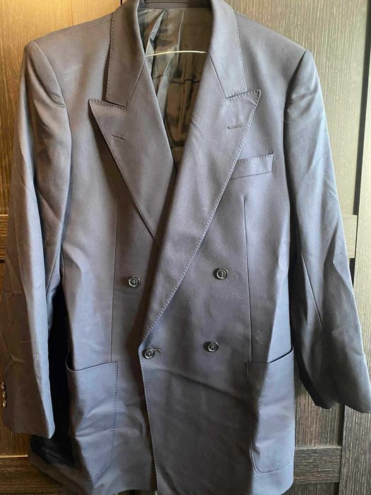 Granatowa Marynarka Hugo Boss, dziewicza wełna, dwurzędowa