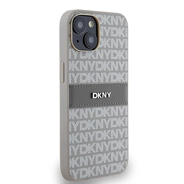 Etui DKNY Leather Mono Stripe & Metal Logo na iPhone 15 / 14 / 13 - be
