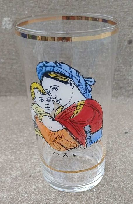 Copo de vidro de lembrança de mãe