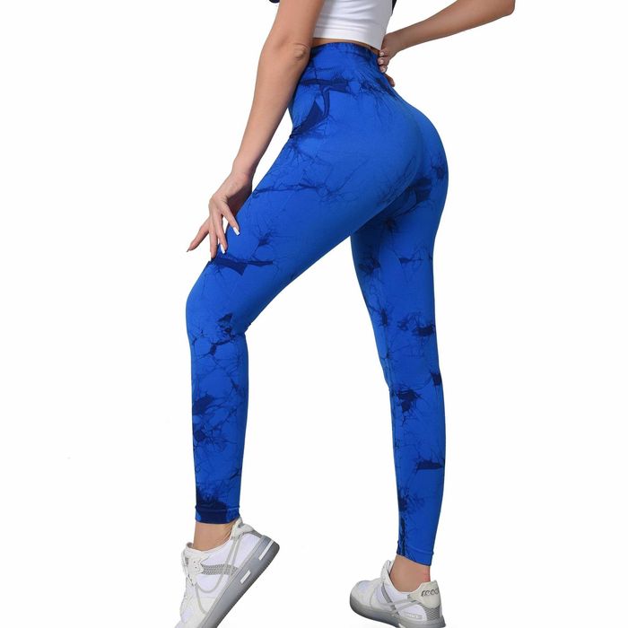 Nowe damskie Legginsy/Niebieskie Marmur/Joga/Bezszwowe/Sport /647-XL