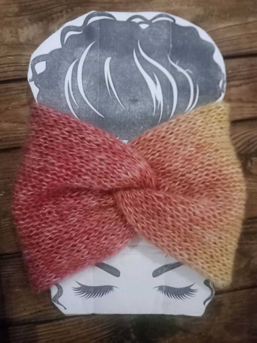 Opaska Handmade turban Węzeł szeroka Podwójna  Dwuwarstwowa Moher
