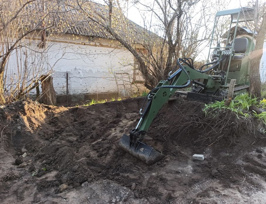 Послуги міні екскаватора, мініескаватор, траншеї, фундамент