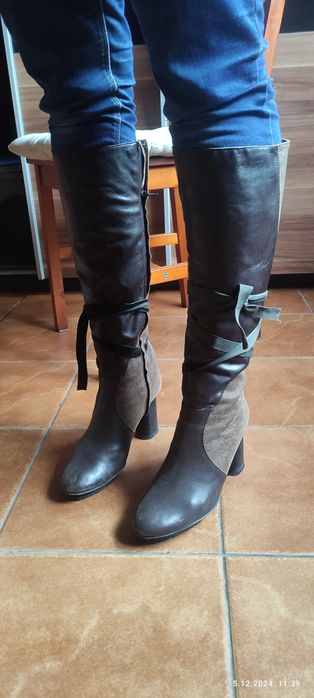 Kozaczki kozaki Vero cuoio 39 na obcasie