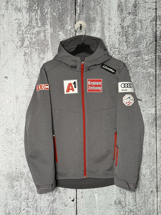 Софтшел куртка з капюшоном Schoffel Austria Ski Team Audi A1 Kronen Zeitung Racing сіра